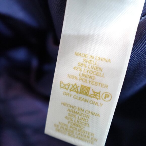 Kate Spade Womens Dress 4 Blue Sheath Linen Blend Tiff - Picture 5 of 13